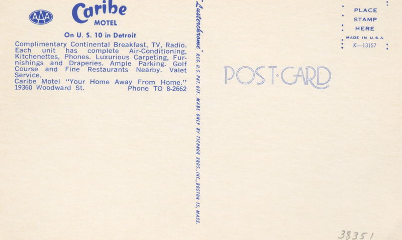 Caribe Motel - Old Post Card (newer photo)